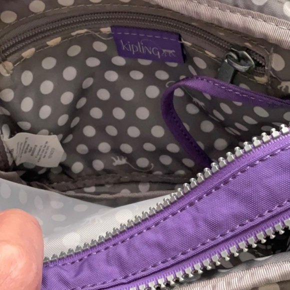 Kipling Purple Small Crossbody Bag Double Zip w Adjustable Strap HB6382 - Picture 4 of 8